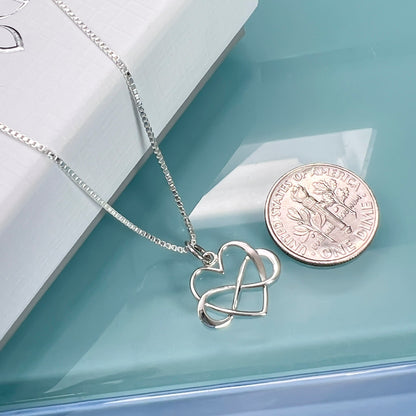 Small and Lightweight Sterling Silver Infinity Heart Necklace, Best Friend Birthday Gift Necklace,Thank You for Being My Unbiological Sister