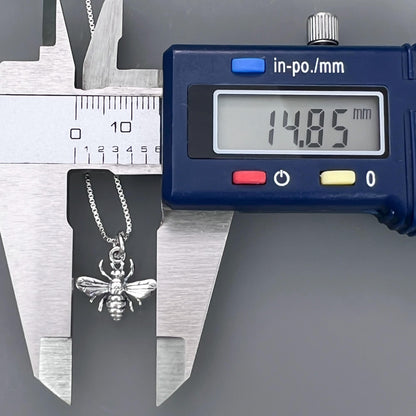 Tiny Sterling Silver Bee Pendant Necklace, Sterling Silver Bee Charm, Bee Jewelry for Women, Bumble Bee Necklace, Honey Bee Necklace