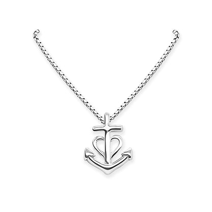 Tiny and Dainty Sterling Silver Faith Hope and Charity Necklace for Women and Teen Girls, Carmargue Cross Anchor Heart Necklace, Goddaughter Gift Necklace