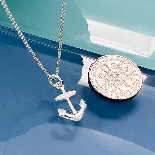 Small Sterling Silver Anchor Necklace for Women, Simple and Elegant Anchor Necklace, Perfect Gift for Mom, Daughter, Goddaughter