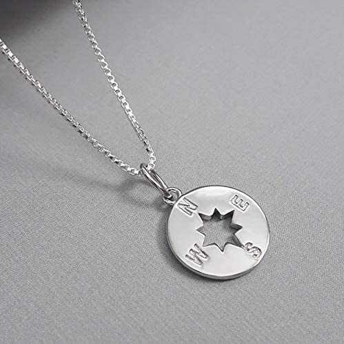 Sterling Silver Compass Necklace, Best Friend Gift Necklace, A True Friendship Necklace, Compass Necklace for Women