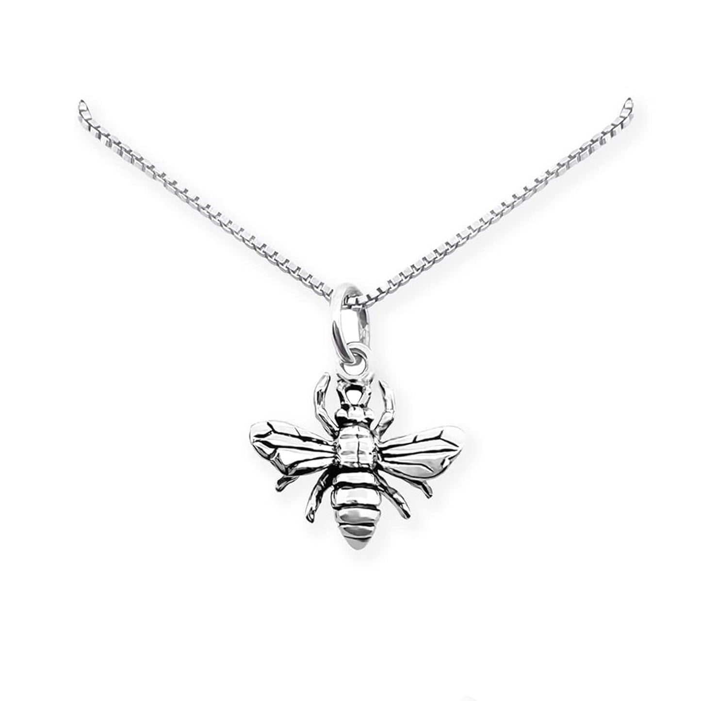 Sterling Silver Bumble Bee Necklace, Tiny and Dainty Honey Bee Necklace for Women, Bee Charm Gift Necklace