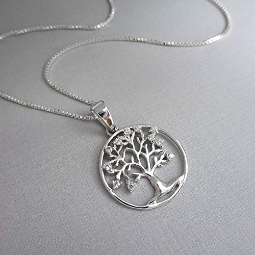 Sterling Silver Tree of Life Necklace for Women, Mother in Law Gift, Mother of the Bride Gift, Mother of the Groom Gift