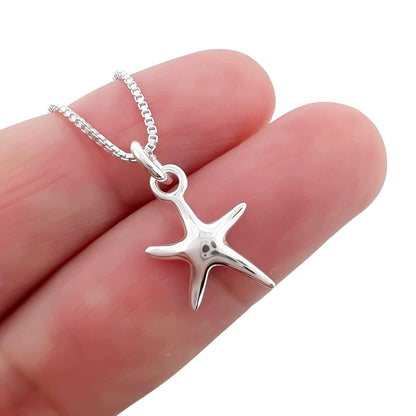 Tiny and Dainty Sterling Silver Starfish Necklace for Women, Nautical Starfish Beach Necklace, Marine Necklace, Beach Wedding Necklace