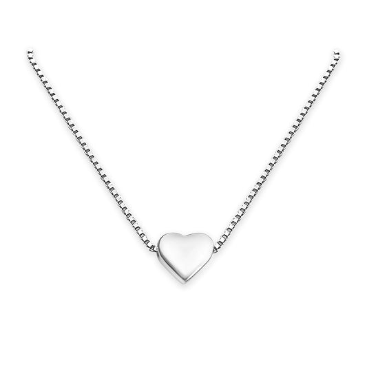 Very Tiny and Dainty Sterling Silver Heart Necklace for Women, Floating Heart Choker Necklace, Layering Necklace, Valentine's Day Gift for Girlfriend, Teen Girl Gift