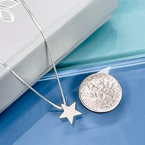 Small Delicate and Dainty Sterling Silver Star Necklace, Floating Star Necklace, Daughter Birthday Gift, Niece Christmas Gift, Inspirational Necklace