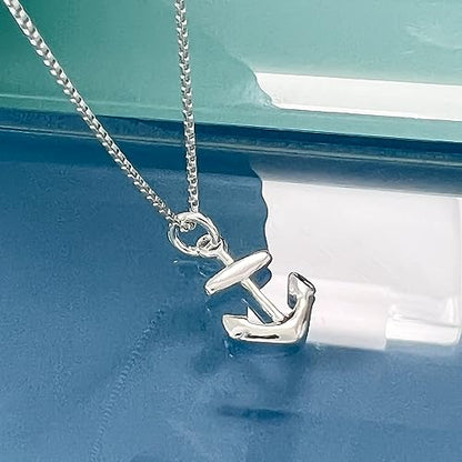 Small Sterling Silver Anchor Necklace for Women, Simple and Elegant Anchor Necklace, Perfect Gift for Mom, Daughter, Goddaughter