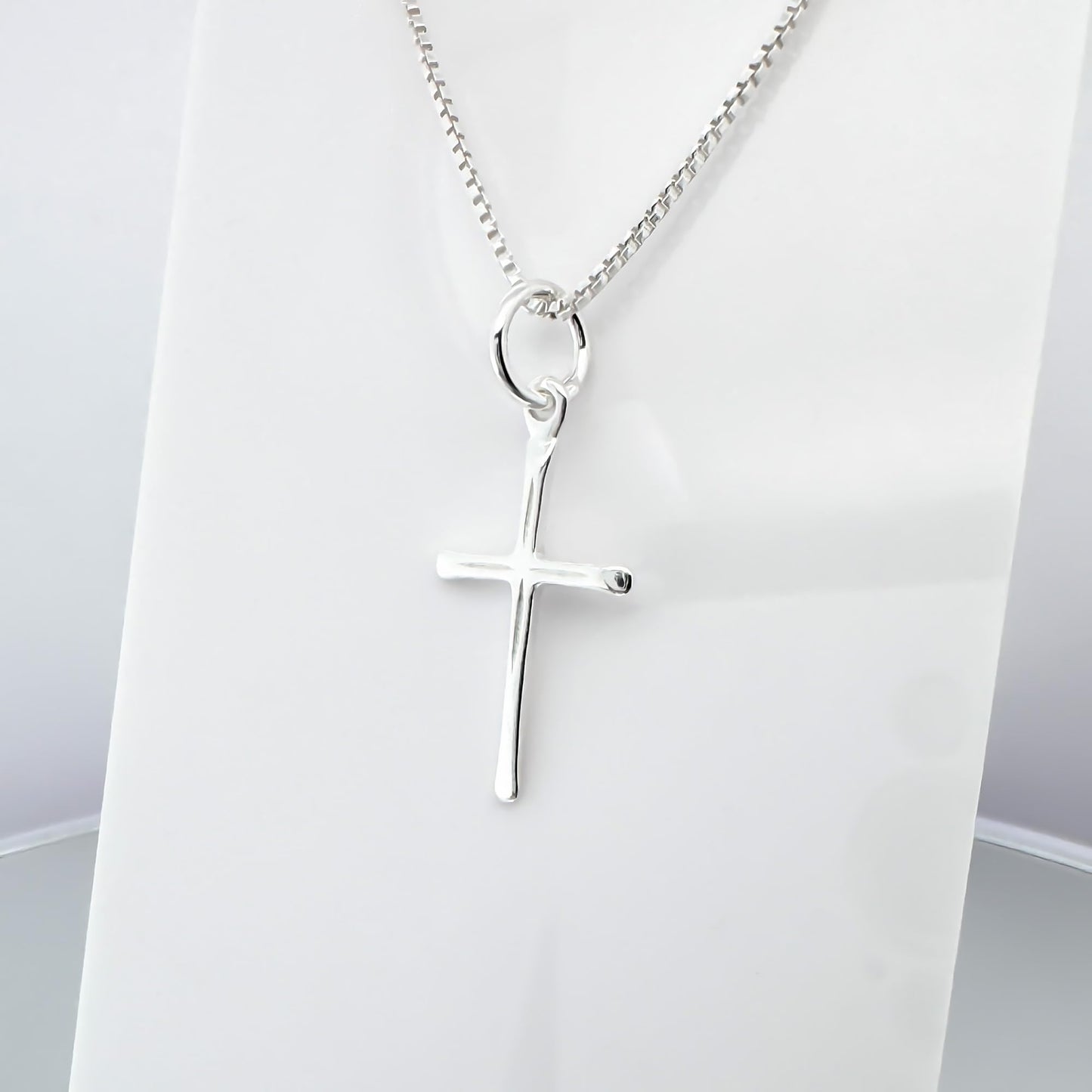 Tiny Cross Necklace for Women Teen Girls Delicate and Dainty 925 Sterling Silver Cross Necklace Goddaughter Gift on First Communion Baptism from Godmother Sponsor