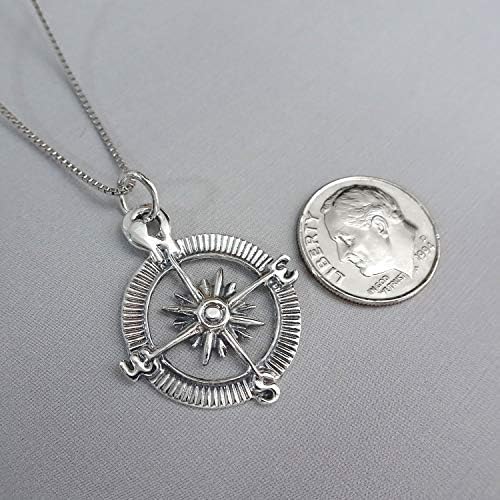 Compass Necklace Sterling Silver, Enjoy the Journey, Travel Necklace, Graduation Gift Necklace