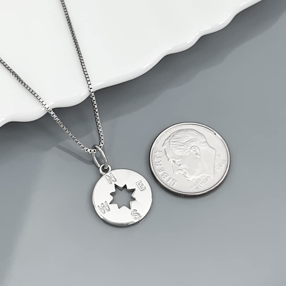 Sterling Silver Compass Necklace, Best Friend Gift Necklace, A True Friendship Necklace, Compass Necklace for Women