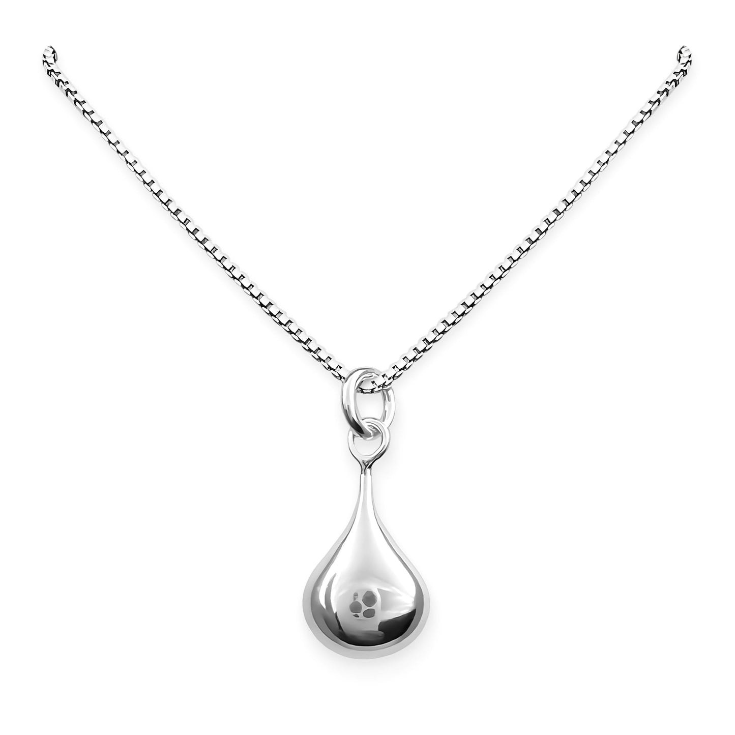 Delicate and Dainty Sterling Silver Puffed Drop Pendant Necklace for Women, Tiny High Polish Teardrop Necklace gift for Teens