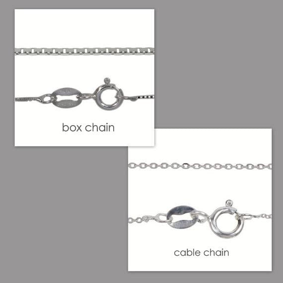 a box chain and a cable chain