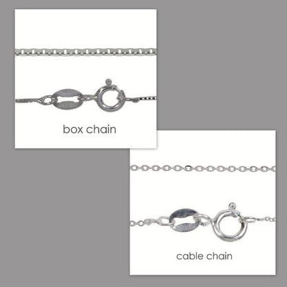a box chain and a cable chain