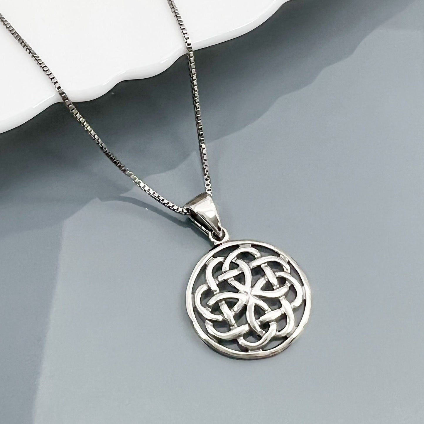 Sterling Silver Celtic Knot Pendant Necklace, Sterling Silver Celtic Necklace, Irish Necklace, Gift for Grandmother, Wife Birthday Necklace