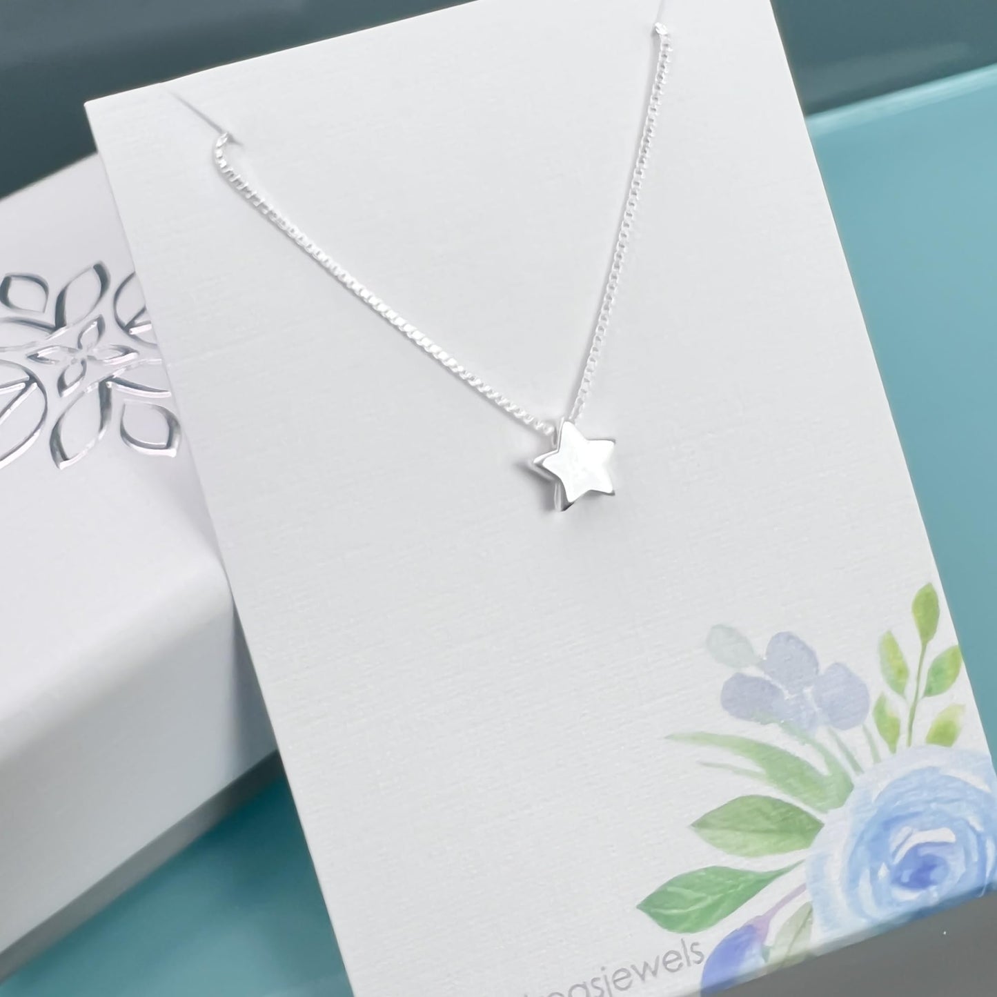 Tiny Delicate and Dainty Sterling Silver Star Necklace, Floating Star Necklace, Layering Necklace, Minimalist Necklace