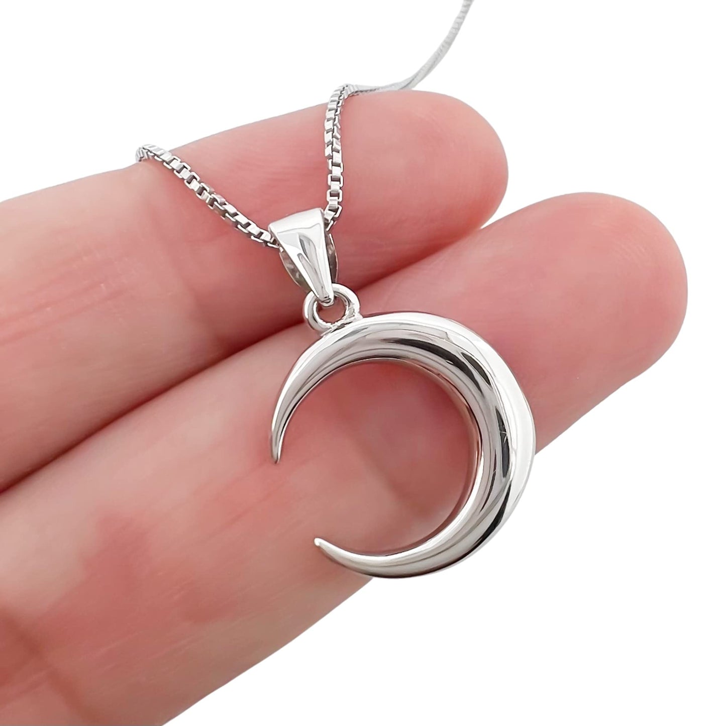 Dainty Sterling Silver Crescent Moon Necklace for Women, Girlfriend Gift Necklace, Wife Gift, Teen Daughter Birthday Gift Necklace