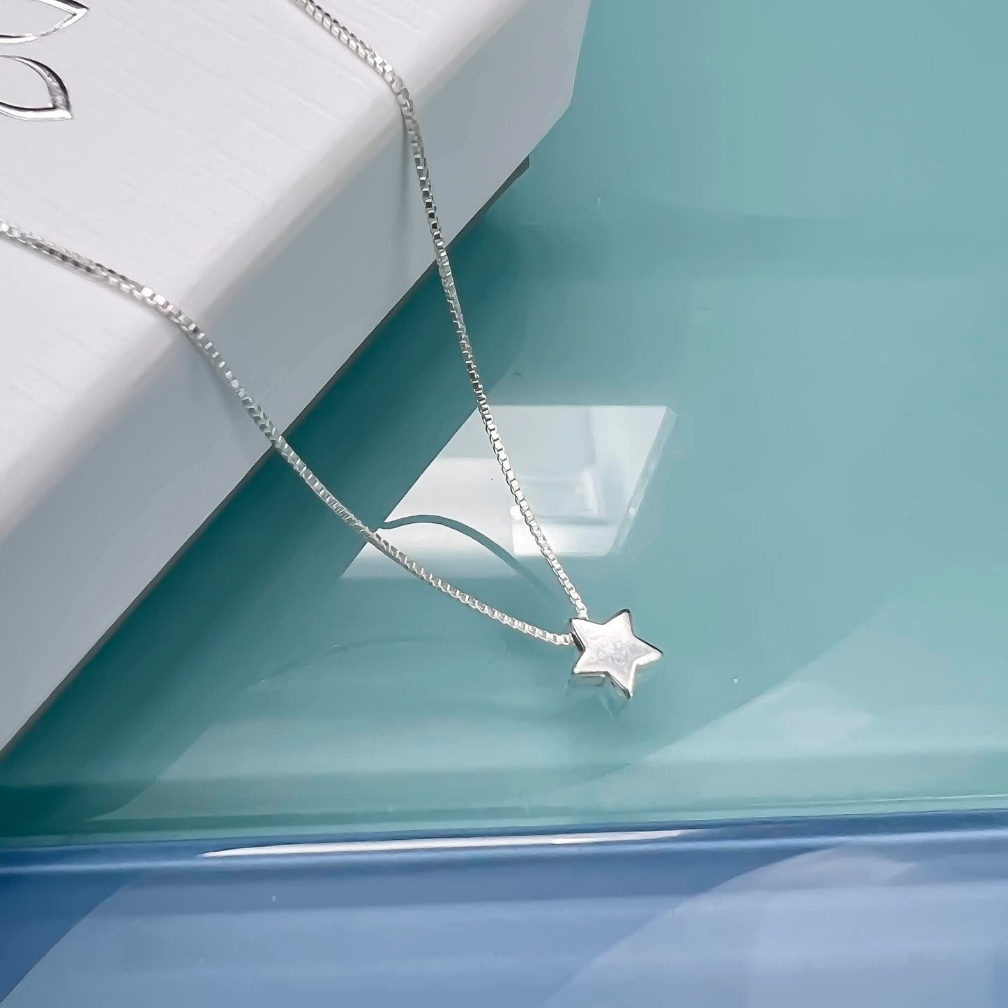 Tiny Delicate and Dainty Sterling Silver Star Necklace, Floating Star Necklace, Layering Necklace, Minimalist Necklace