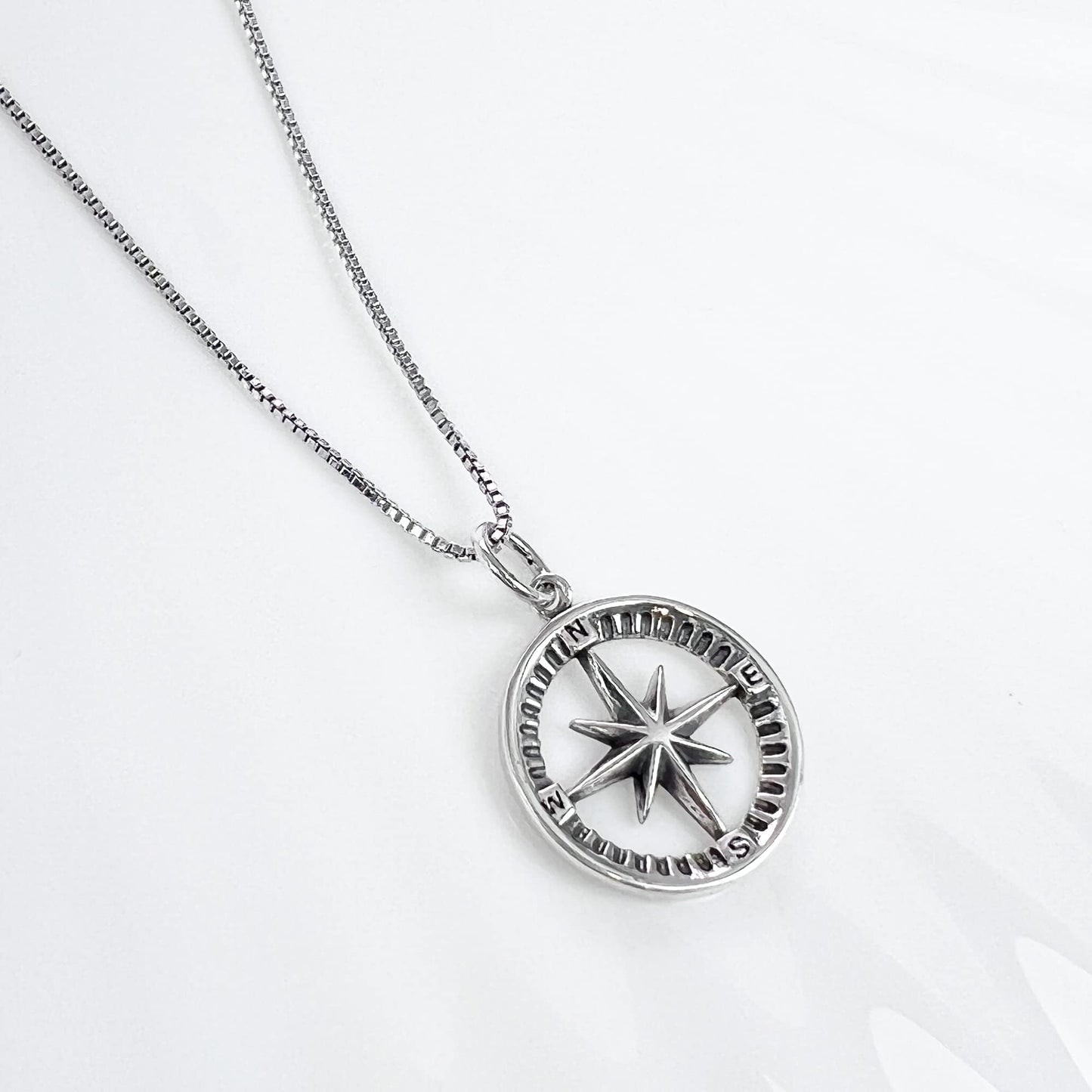 Sterling Silver Compass Necklace for Women, Motivational Inspirational Gift Necklace, Bride Gift, Travel Necklace, Graduation Gift Necklace, Graduate Gift