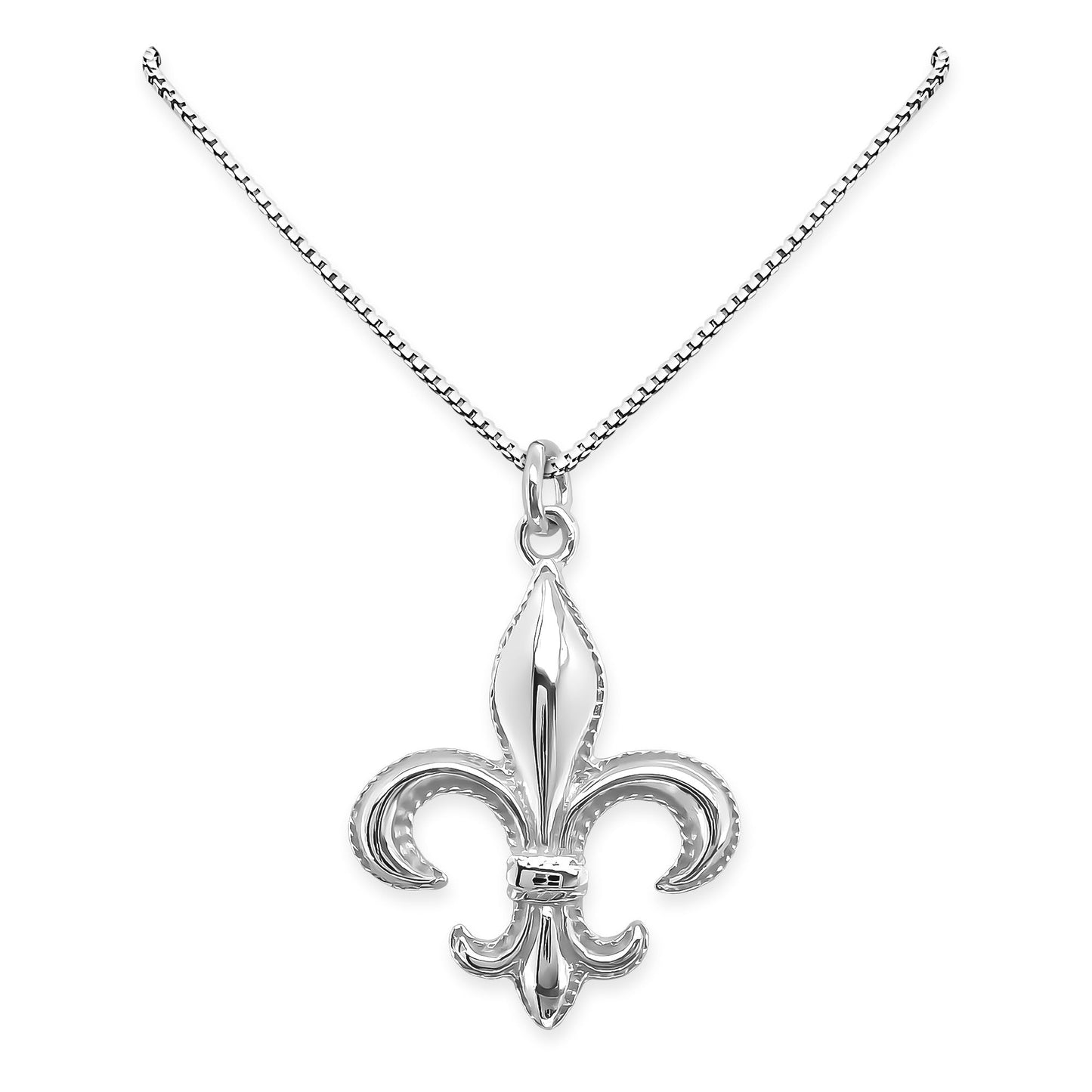 925 Sterling Silver Fleur-de-lis Pendant Necklace for Women - Birthday Anniversary Necklace Gift for Wife Mom Grandmother Best Friend