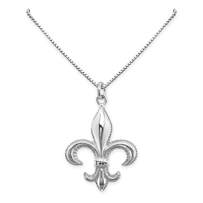 925 Sterling Silver Fleur-de-lis Pendant Necklace for Women - Birthday Anniversary Necklace Gift for Wife Mom Grandmother Best Friend