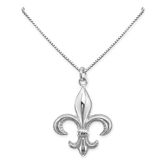 925 Sterling Silver Fleur-de-lis Pendant Necklace for Women - Birthday Anniversary Necklace Gift for Wife Mom Grandmother Best Friend