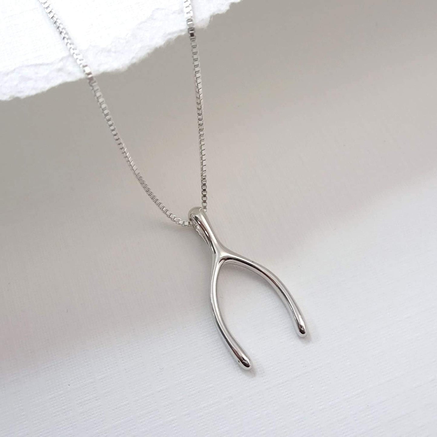 Sterling Silver Wishbone Necklace for Women, Make a Wish Necklace, Good Luck Charm Necklace, Wish Bone Necklace, Birthday Gift for Wife Girlfriend Daughter or Best Friend