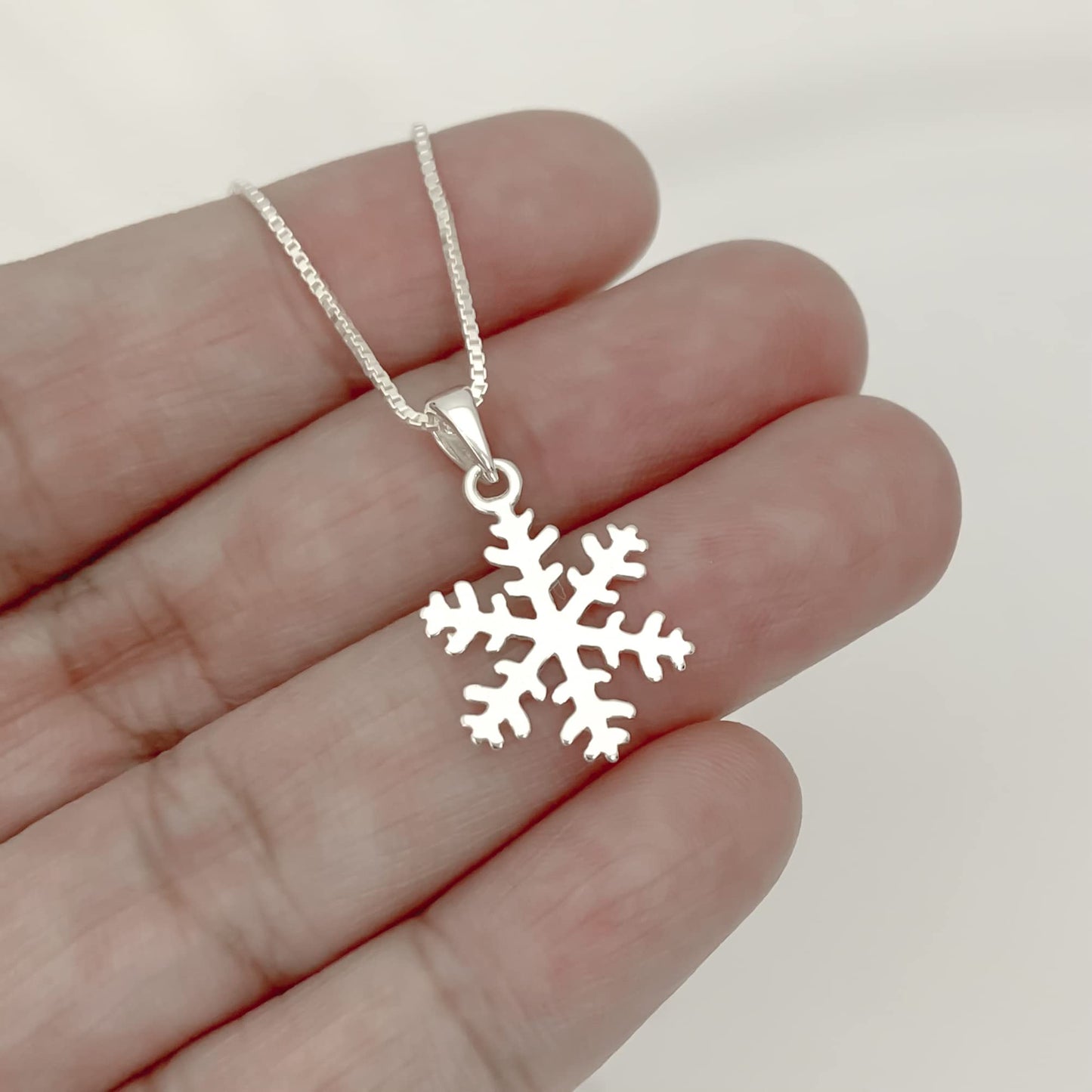 Tiny Delicate and Dainty Sterling Silver Snowflake Necklace for Women, Snowflake Necklace for Girls