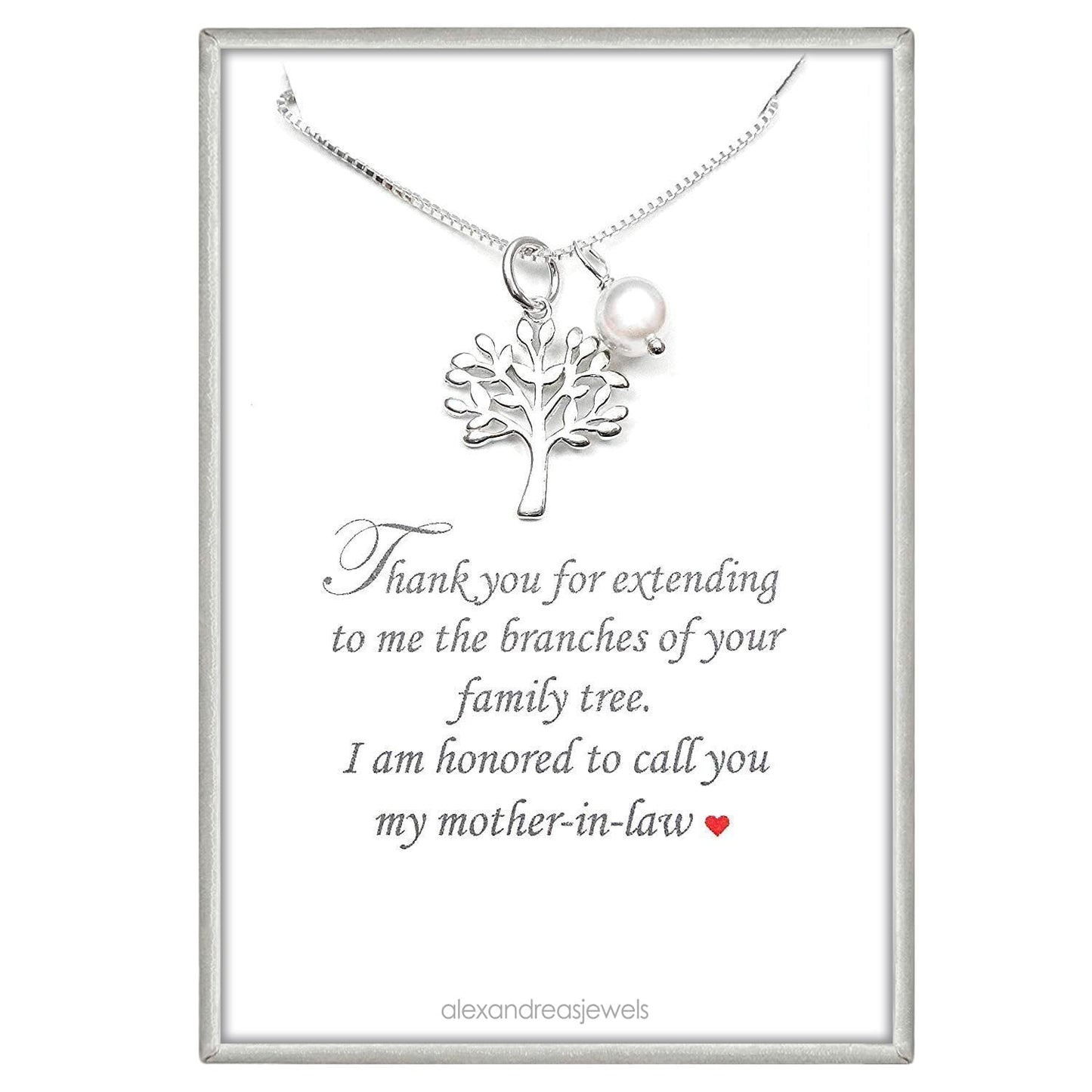 Tree of Life Necklace, Mother in Law Gift Necklace, Mother of the Bride, Mother of the Groom Gift, Sterling Silver Tree of Life Necklace, Mother's Day Gift for Mom (for mother-in-law)