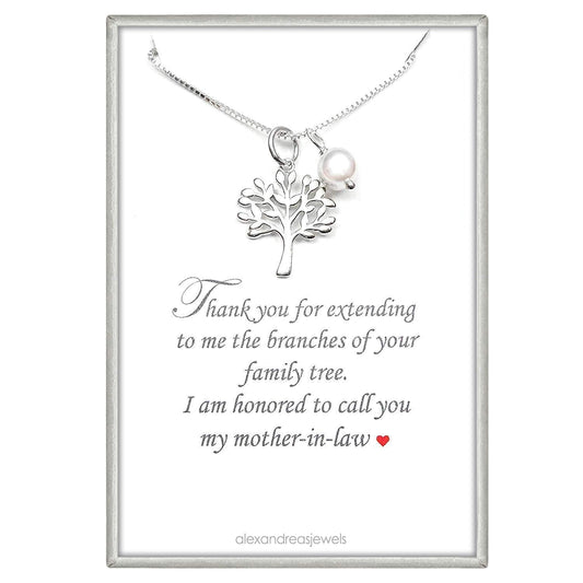 Tree of Life Necklace, Mother in Law Gift Necklace, Mother of the Bride, Mother of the Groom Gift, Sterling Silver Tree of Life Necklace, Mother's Day Gift for Mom (for mother-in-law)