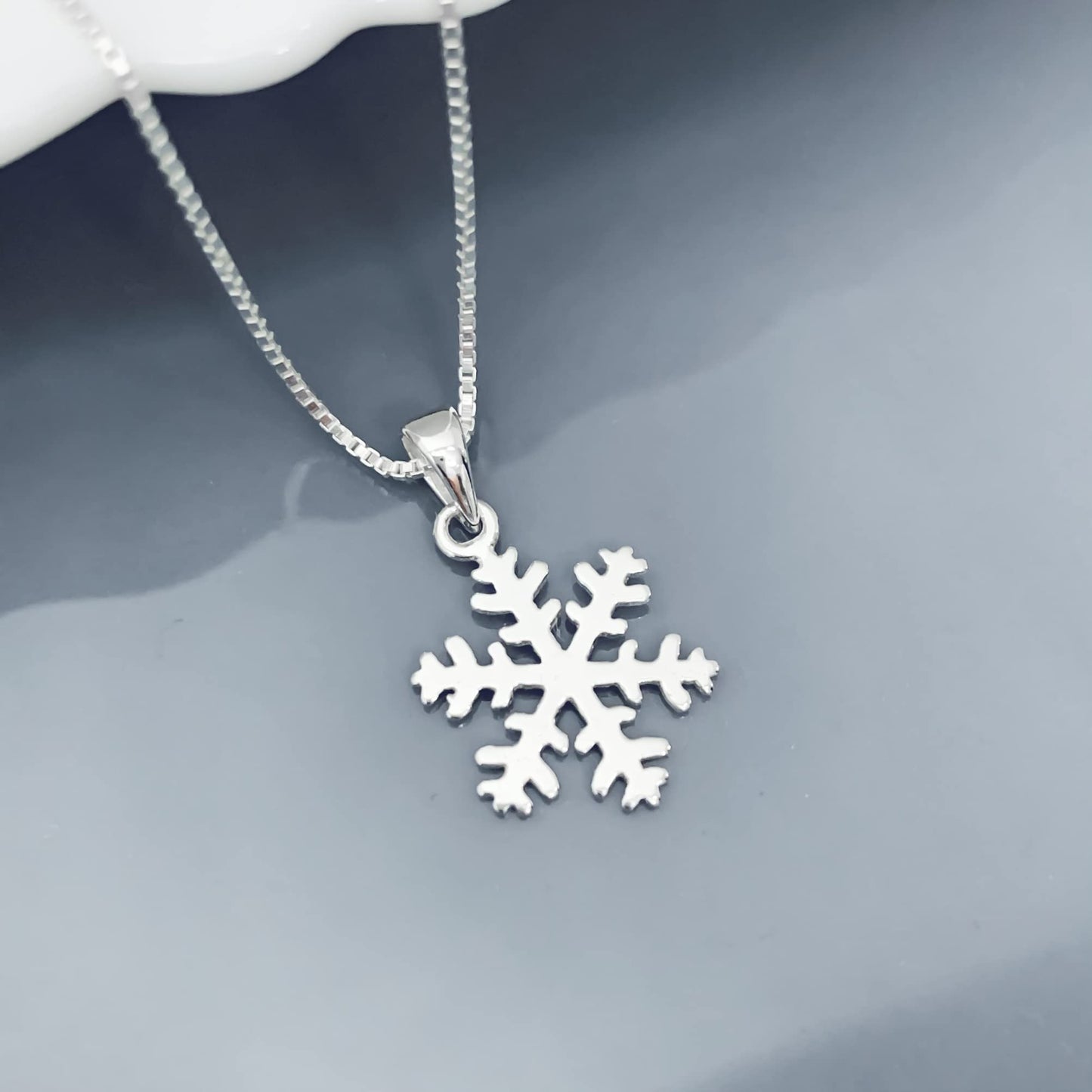 Tiny Delicate and Dainty Sterling Silver Snowflake Necklace for Women, Snowflake Necklace for Girls