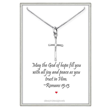 Tiny and Dainty Sterling Silver Cross Necklace, Baptism Gift, Confirmation Girft, First Communion Gift Necklace