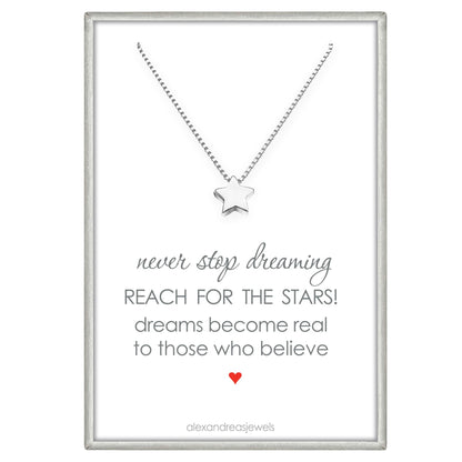 Tiny Delicate and Dainty Sterling Silver Star Necklace, Floating Star Necklace, Daughter Birthday Gift, Niece Birthday Gift, Girlfriend Gift Necklace