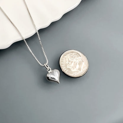 Tiny Delicate and Dainty Sterling Silver Heart Necklace, Girlfriend Gift, Gift for Mom, Daughter Birthday Gift, Best Friend Gift