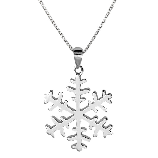 Sterling Silver Snowflake Necklace for Women, Winter Wedding Bridesmaid Necklace, Christmas Gift Necklace, Daughter Wife Girlfriend Best Friend Gift Necklace