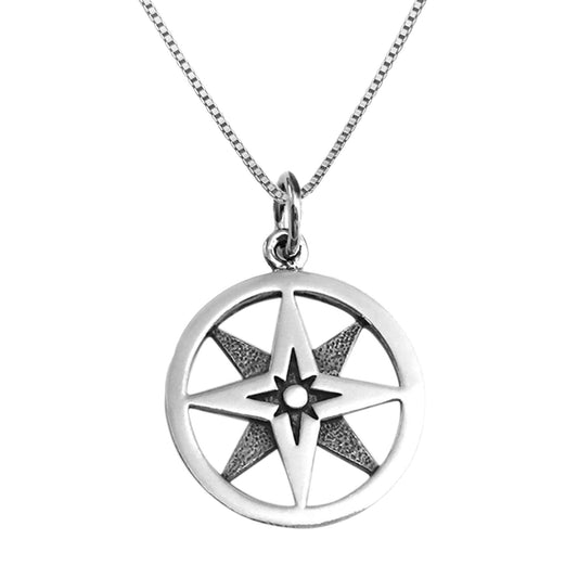 Sterling Silver Compass Necklace for Women, Girlfriend Gift Necklace, Retirement Gift, Wife Gift Necklace, Graduation Gift