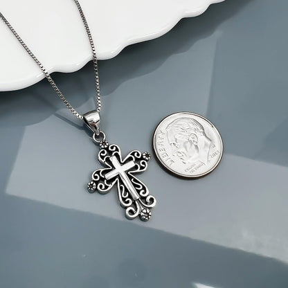 925 Sterling Silver Cross Necklace for Women, Goddaughter Gift, Daughter Granddaughter Baptism Gift with Bible Verse, Inspirational Gift Necklace