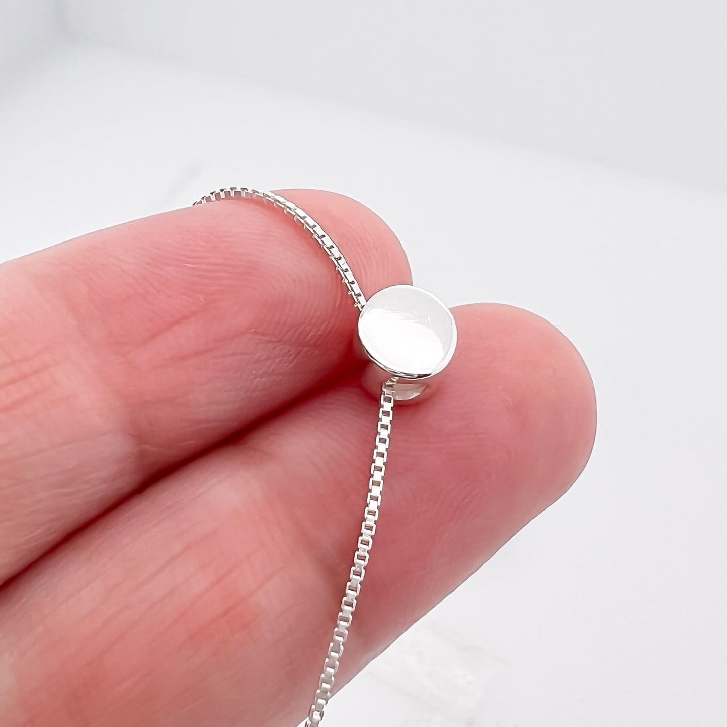 Very Tiny Delicate and Dainty Sterling Silver Round Disc Choker Necklace, Tiny Dot Necklace, Silver Disc Layering Necklace for Women, Dainty Minimalist Jewelry