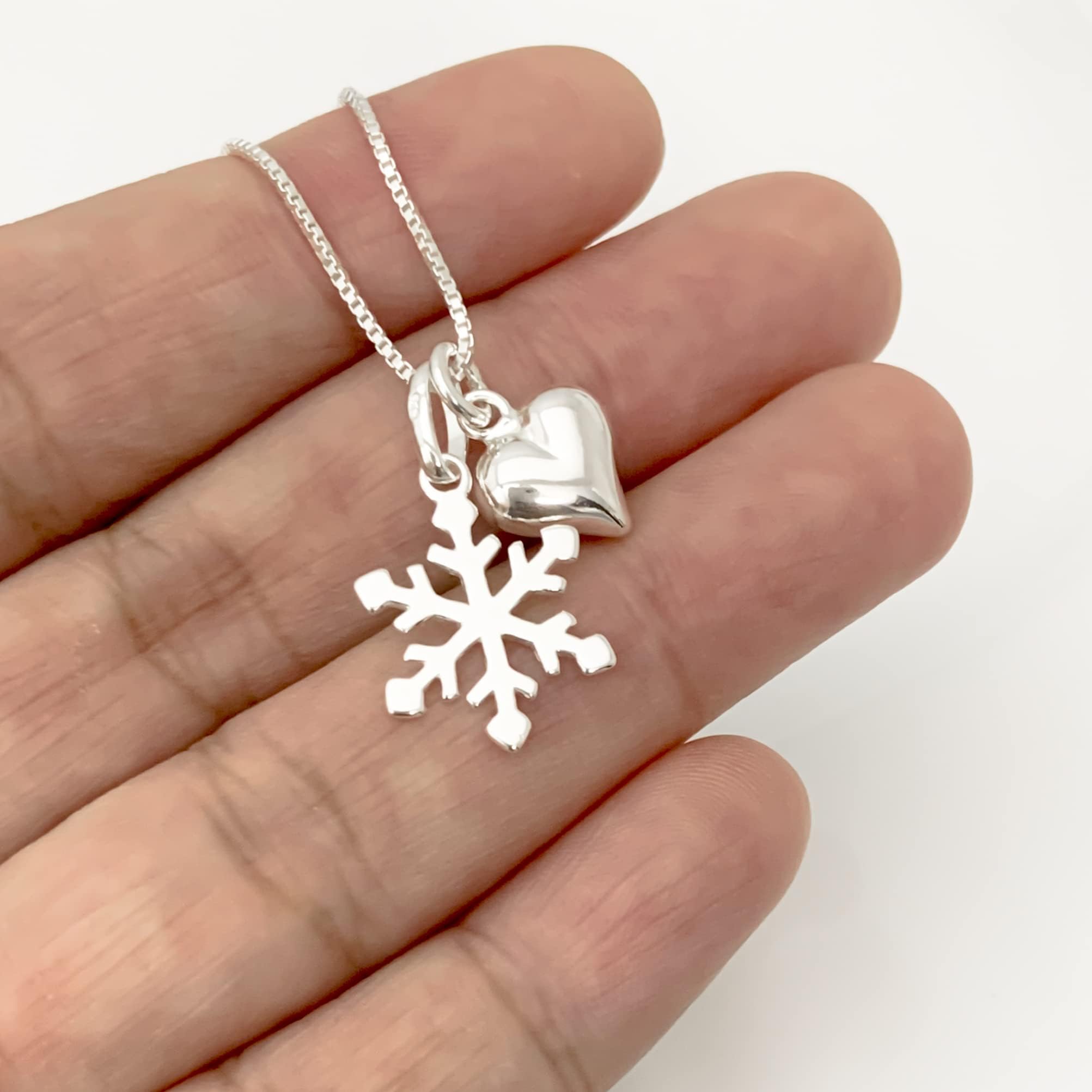 Snowflake Necklace, Snowflake Pendant, Sterling Silver buy Snowflake Charm, Winter Necklace For Women, Wedding Necklaces For Brides