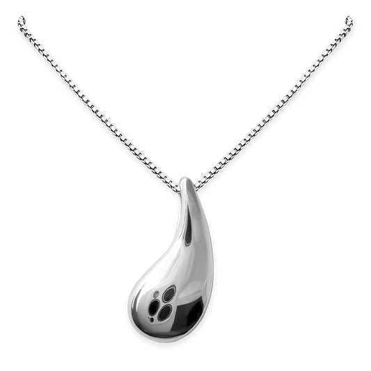 925 Sterling Silver High Polish Curved Teardrop Pendant Necklace for Women Teen Girls Casual Minimalist Layering Necklace for Everyday Wear Necklace Gift for Her