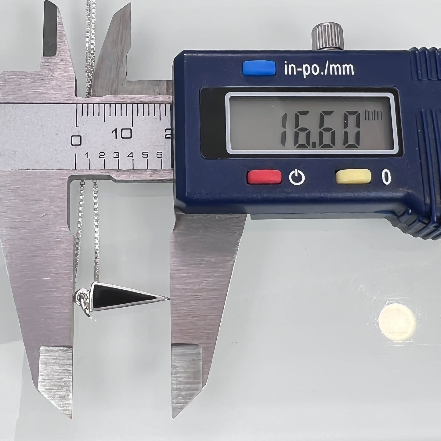 Sterling Silver Black Onyx Triangle Drop Necklace, Sterling Silver Black Onyx Layering Necklace, Minimalist Black Necklace Black Onyx Choker