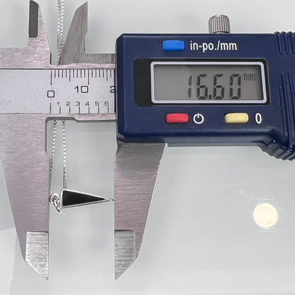 Sterling Silver Black Onyx Triangle Drop Necklace, Sterling Silver Black Onyx Layering Necklace, Minimalist Black Necklace Black Onyx Choker