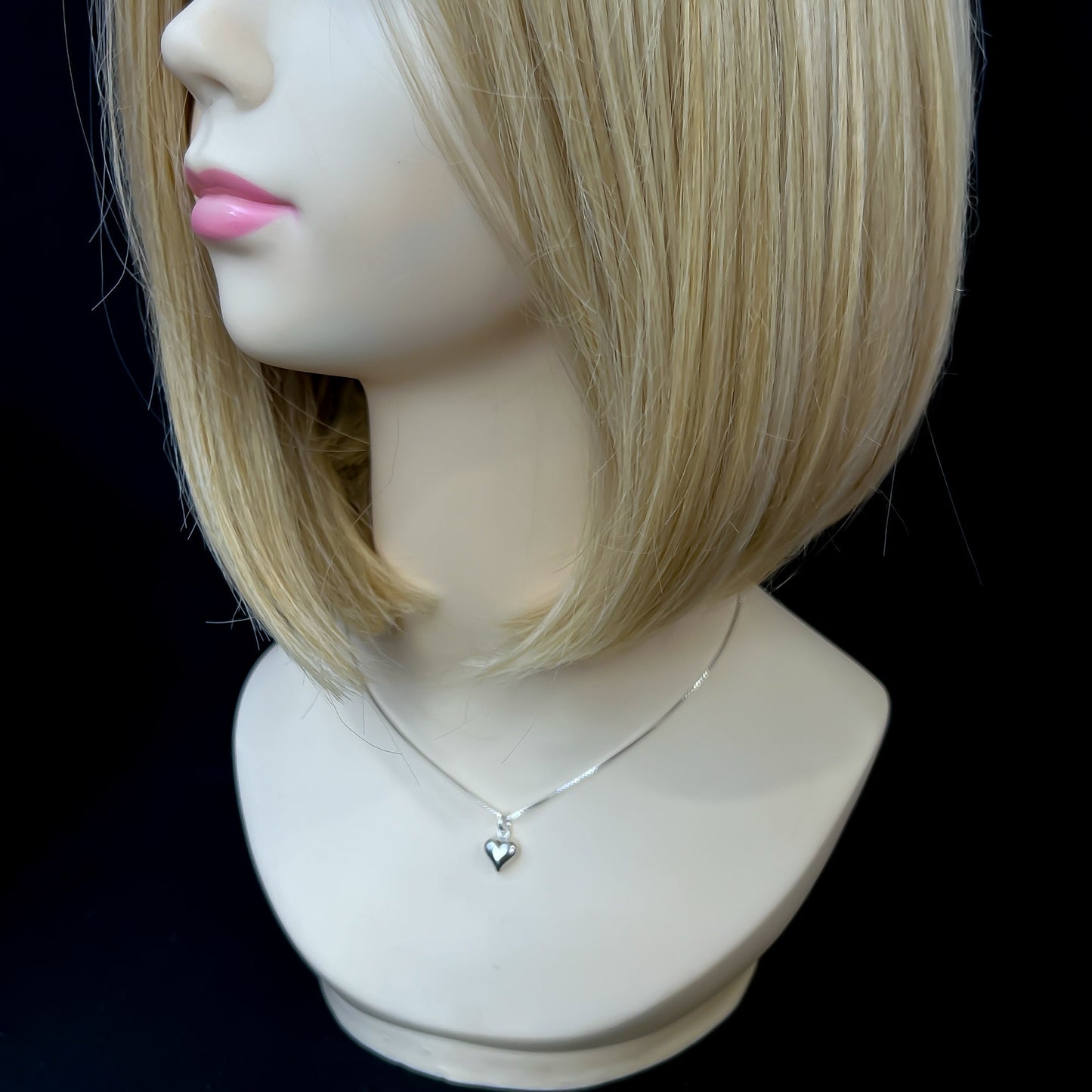 Heart Necklace, Tiny and Dainty Sterling Silver Puffed Heart Necklace, Daughter Birthday Gift, Valentine's Day Gift for Wife Girlfriend Mom