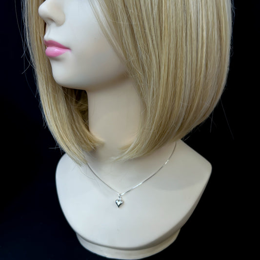 Heart Necklace, Tiny and Dainty Sterling Silver Puffed Heart Necklace, Daughter Birthday Gift, Valentine's Day Gift for Wife Girlfriend Mom