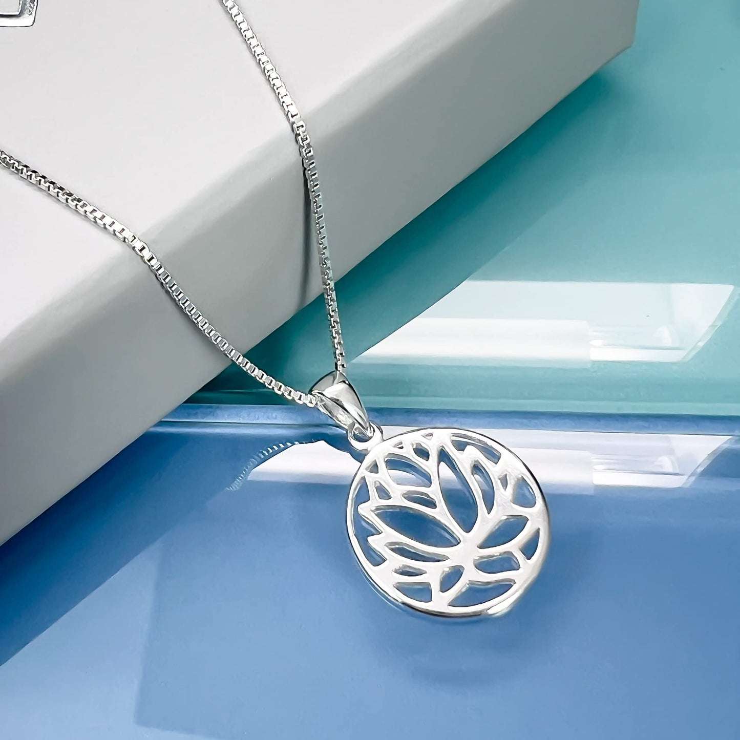 Lotus Flower Necklace for Women, Sterling Silver Lotus Flower Necklace, Inspirational Necklace, Motivational Jewelry