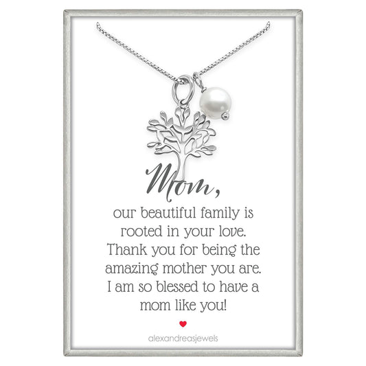 Tree of Life Necklace, Mother in Law Gift Necklace, Mother of the Bride, Mother of the Groom Gift, Sterling Silver Tree of Life Necklace, Mother's Day Gift for Mom (for mom from daughter/son)