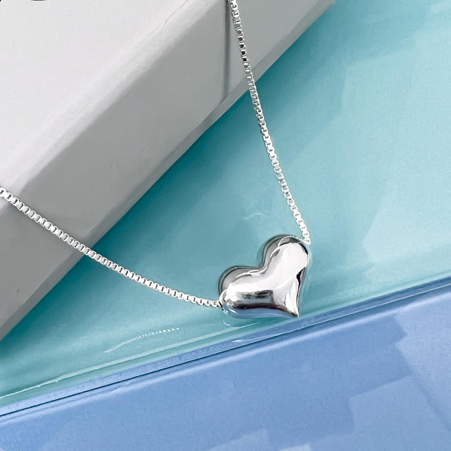 Sterling Silver Floating Heart Necklace with 'I Will Always Love You More' Card - Heart Necklace Gift for Birthdays, Valentine's, Mother's Day, Christmas, Anniversary