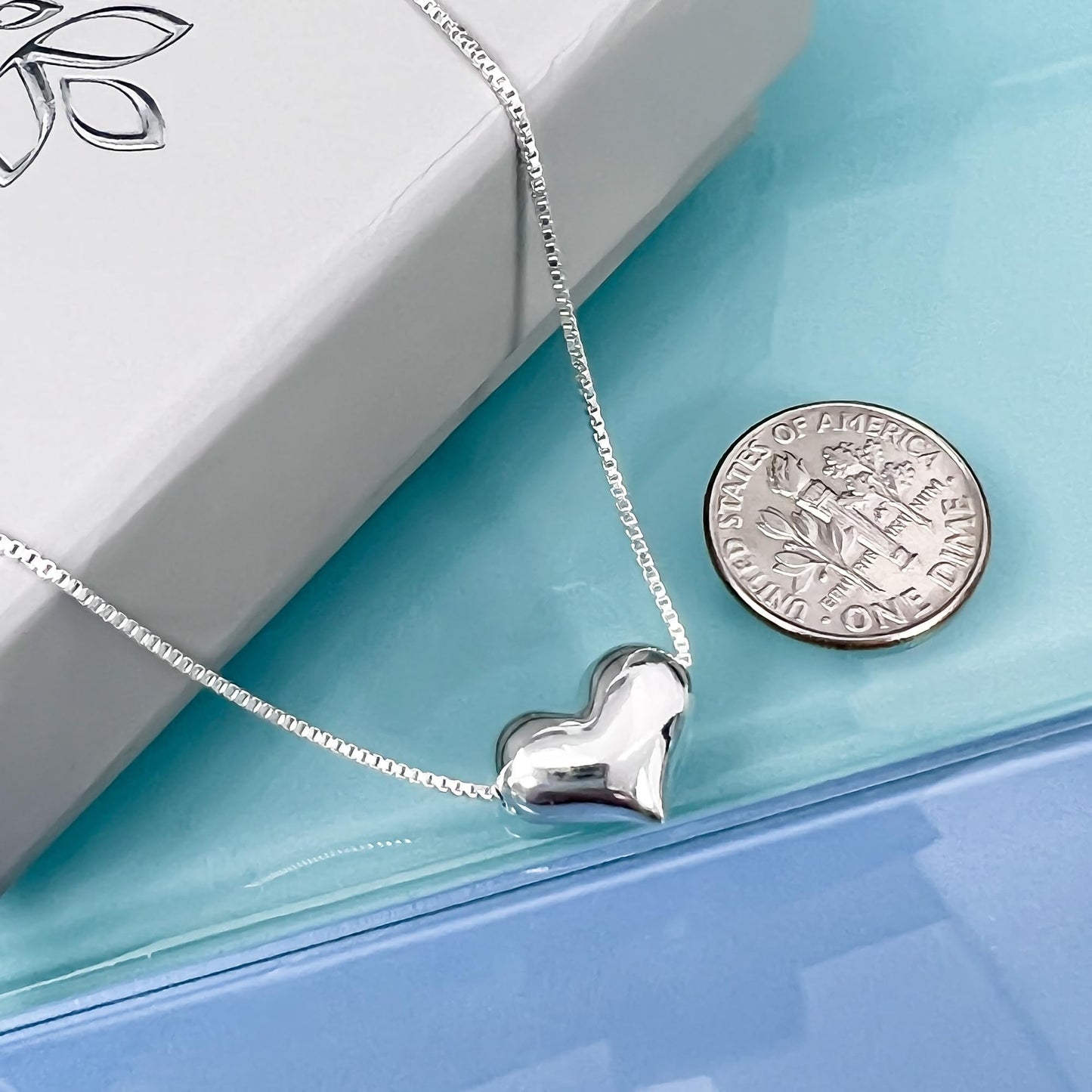 Sterling Silver Floating Heart Necklace with 'I Will Always Love You More' Card - Heart Necklace Gift for Birthdays, Valentine's, Mother's Day, Christmas, Anniversary