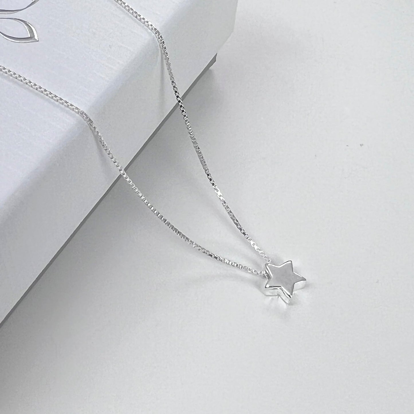 Tiny Delicate and Dainty Sterling Silver Star Necklace, Floating Star Necklace, Layering Necklace, Minimalist Necklace