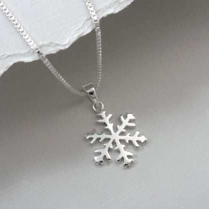 Sterling Silver Snowflake Necklace, Snowflake Necklace for Women, Snowflake Necklace for Teen Girls