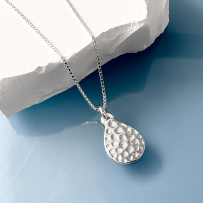 925 Sterling Silver Hammered Teardrop Pendant Necklace for Women and Teens ÔÇô Elegant, Modern Design for Daily Wear and Special Occasions